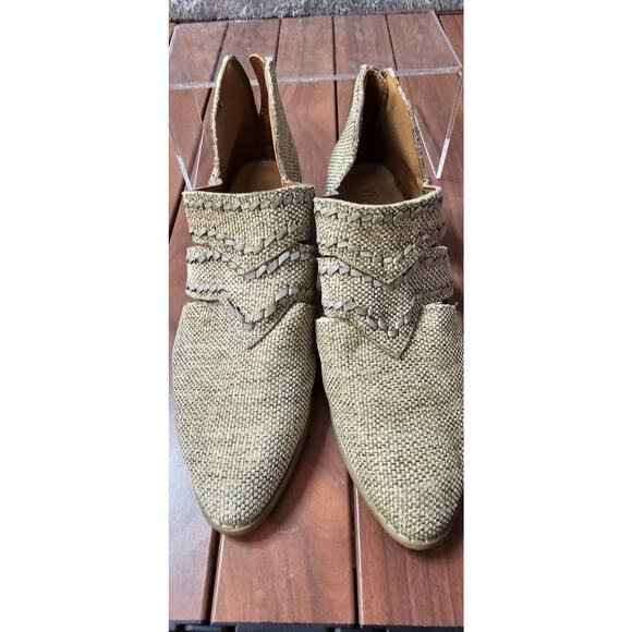 Mi.im Burlap Textured Boots‎ Booties Zip Up, Heeled, Genuine Leather, SZ 7.5 - Picture 2 of 6